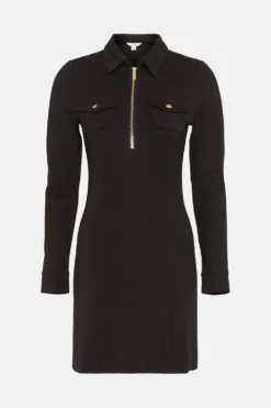 Coast Zip Up Ponte Dress -Coast Sales Store acc00058 black xl 3