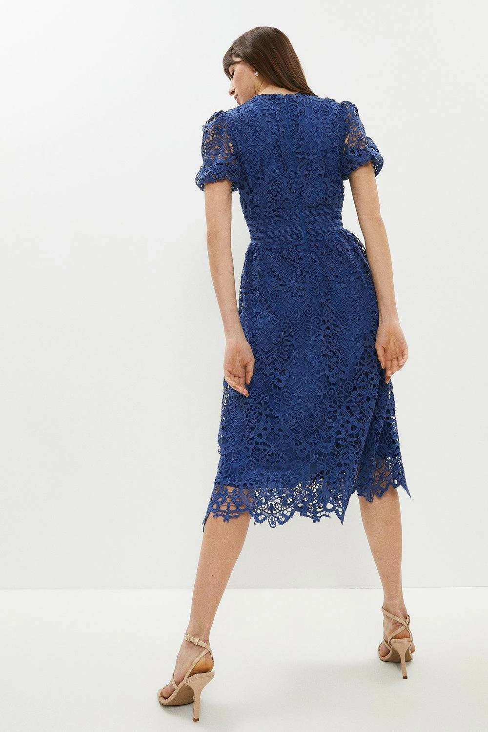 Coast Lace V Neck Midi Dress 3 Coast Lace V Neck Midi Dress - Image 3