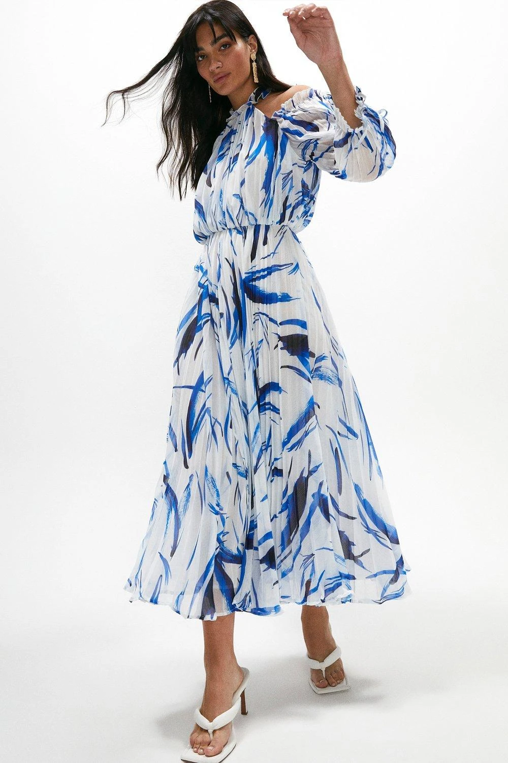 Coast Cold Shoulder Pleated Midaxi Dress 1 Coast Cold Shoulder Pleated Midaxi Dress