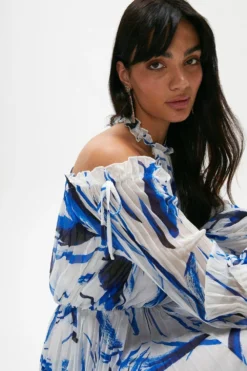 Coast Cold Shoulder Pleated Midaxi Dress 6 Coast Cold Shoulder Pleated Midaxi Dress -Coast Sales Store acc00660 blue xl 1