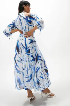 Coast Cold Shoulder Pleated Midaxi Dress 7 Coast Cold Shoulder Pleated Midaxi Dress -Coast Sales Store acc00660 blue xl 2