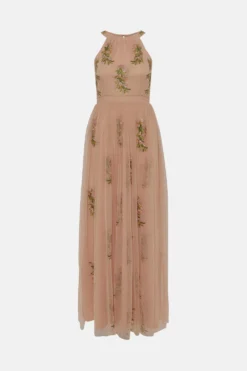 Coast Fleur Embroidered Halter Maxi Dress -Coast Sales Store acc00716 blush xl 3