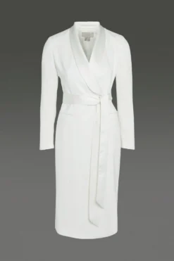 Coast Premium Midi Tie Waist Tuxedo Dress -Coast Sales Store acc00966 ivory xl 3