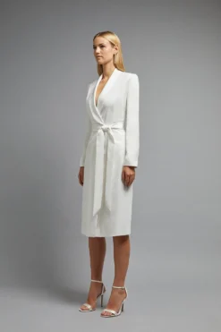 Coast Premium Midi Tie Waist Tuxedo Dress -Coast Sales Store acc00966 ivory xl 7