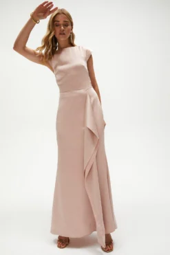 Coast Premium Ruffle Skirt Cowl Back Maxi Dress -Coast Sales Store acc00973 blush xl 2