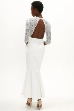 Coast Premium Lace Top Fishtail Skirt Dress -Coast Sales Store acc00977 ivory xl 2