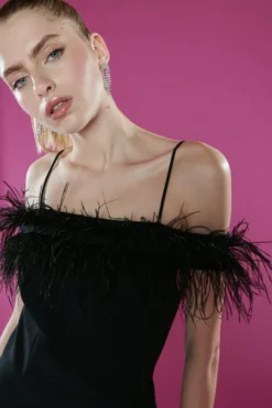 Coast Premium Feather Bardot Maxi Dress