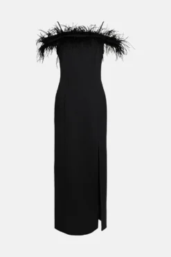 Coast Premium Feather Bardot Maxi Dress -Coast Sales Store acc01098 black xl 3