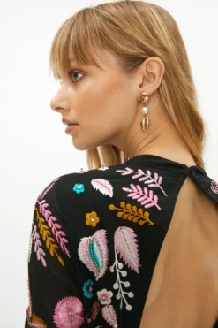 Coast Statement Embroidered Maxi Dress -Coast Sales Store acc01218 black xl 1