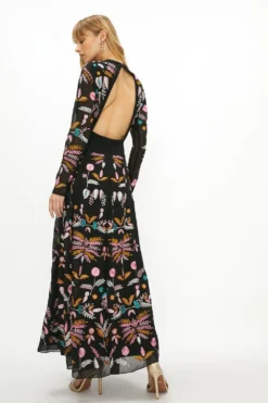 Coast Statement Embroidered Maxi Dress -Coast Sales Store acc01218 black xl 2