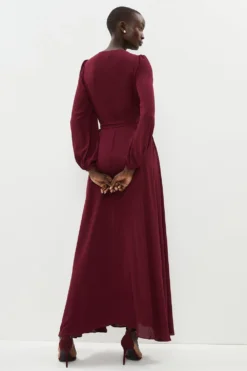 Coast Belted Maxi Wrap Dress -Coast Sales Store acc01226 aubergin xl 2