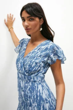 Coast Printed Tiered Hem Ruffle Maxi Dress -Coast Sales Store acc01301 blue xl 1