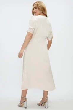 Coast Plus Size Button Up Satin Maxi Dress -Coast Sales Store acc01619 champagne xl 2