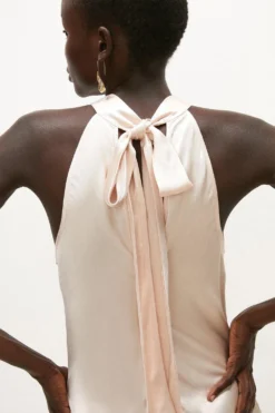 Coast Satin Halter Neck Maxi Dress -Coast Sales Store acc01620 champagne xl 1