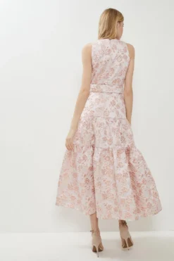 Coast Premium Jacquard Tiered Belted Midaxi Dress -Coast Sales Store acc02372 baby20pink xl 2