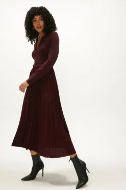 Coast Tab Detail Ponte Top Midi Dress