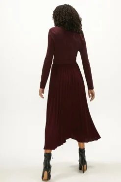 Coast Tab Detail Ponte Top Midi Dress -Coast Sales Store acc02381 aubergine xl 2