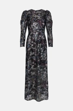 Coast Long Sleeve Sequin Maxi Dress -Coast Sales Store acc02464 multi xl 3