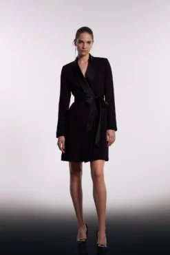 Coast Tuxedo Tie Waist Mini Dress