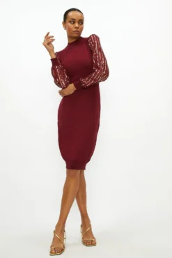 Coast Sequin Sleeve Jumper Dress