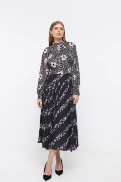 Coast Pleated Mix And Match Dress