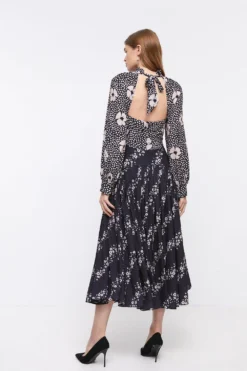 Coast Pleated Mix And Match Dress -Coast Sales Store acc02879 black xl 2