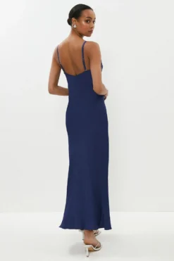 Coast Strappy V Back Slip Dress -Coast Sales Store acc02912 navy xl 2