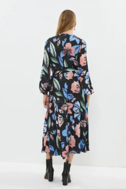 Coast Printed Midaxi Wrap Dress -Coast Sales Store acc03188 black xl 2