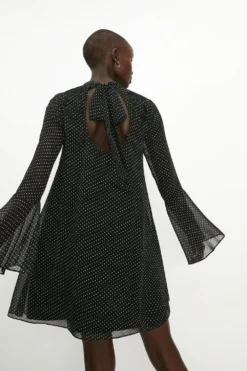 Coast Embroidered Spot Smock Dress -Coast Sales Store acc03209 black xl 2