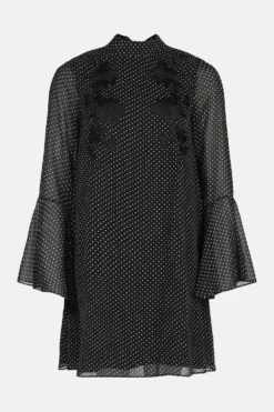 Coast Embroidered Spot Smock Dress -Coast Sales Store acc03209 black xl 3