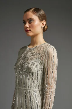 Coast Premium Long Sleeve Sequin Maxi Dress -Coast Sales Store acc03383 ivory xl 5 scaled