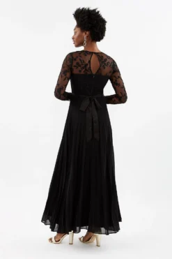 Coast Embroidered Long Sleeve Maxi Dress -Coast Sales Store acc03404 black xl 2