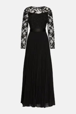 Coast Embroidered Long Sleeve Maxi Dress -Coast Sales Store acc03404 black xl 4