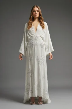 Coast Premium Embellished Flare Sleeve Maxi Dress