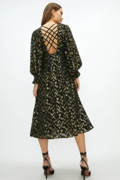 Coast Premium Gold Fleck Back Detail Midi Dress -Coast Sales Store acc03451 black xl 2