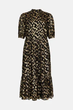 Coast Premium Gold Fleck Button Back Midi Dress 7 Coast Premium Gold Fleck Button Back Midi Dress -Coast Sales Store acc03456 black xl 3