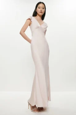 Coast Cowl Back Maxi Dress With Angel Sleeve