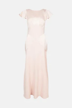 Coast Satin Mix Seamed Maxi Dress -Coast Sales Store acc03500 blush xl 3