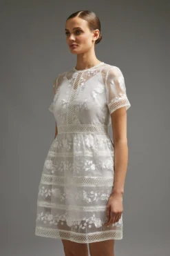 Coast Premium Embroidered Organza Mini Dress -Coast Sales Store acc03505 ivory xl 1
