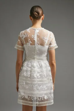 Coast Premium Embroidered Organza Mini Dress -Coast Sales Store acc03505 ivory xl 2