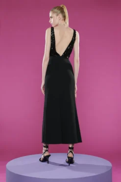 Coast Sequin V Neck Fishtail Dress -Coast Sales Store acc03508 black xl 2 scaled