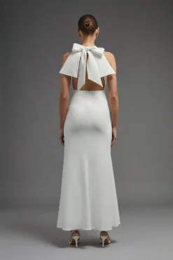 Coast Premium Halterneck Fishtail Maxi Bow Dress -Coast Sales Store acc03516 ivory xl 2 scaled