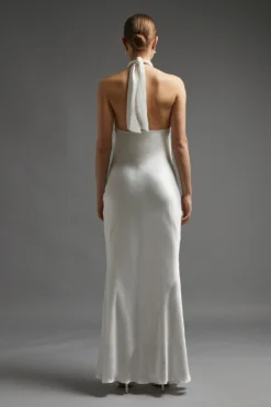 Coast Twist Halter Satin Slip Dress -Coast Sales Store acc03525 ivory xl 2 scaled