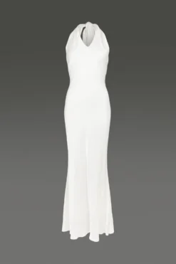 Coast Twist Halter Satin Slip Dress -Coast Sales Store acc03525 ivory xl 3 1