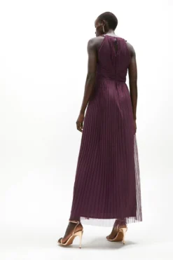 Coast All Over Pleated Bridesmaid Maxi Dress -Coast Sales Store acc95325 berry xl 2