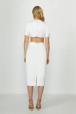 Coast Cut Out Lace Detail Midi Dress -Coast Sales Store acc95820 ivory xl 2