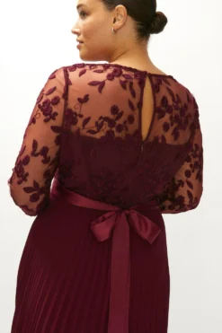 Coast Plus Size Embroidered Long Sleeve Midi Dress -Coast Sales Store acc96039 aubergine xl 1