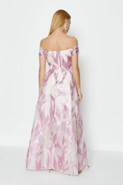 Coast Leaf Jacquard Maxi Dress -Coast Sales Store acc98523 pink xl 2