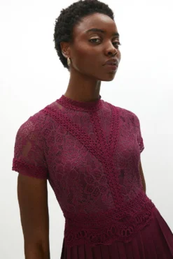 Coast Lace Bodice Pleat Skirt Maxi Dress -Coast Sales Store acc98809 aubergine xl 1 1