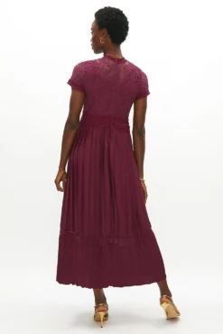 Coast Lace Bodice Pleat Skirt Maxi Dress -Coast Sales Store acc98809 aubergine xl 2 1